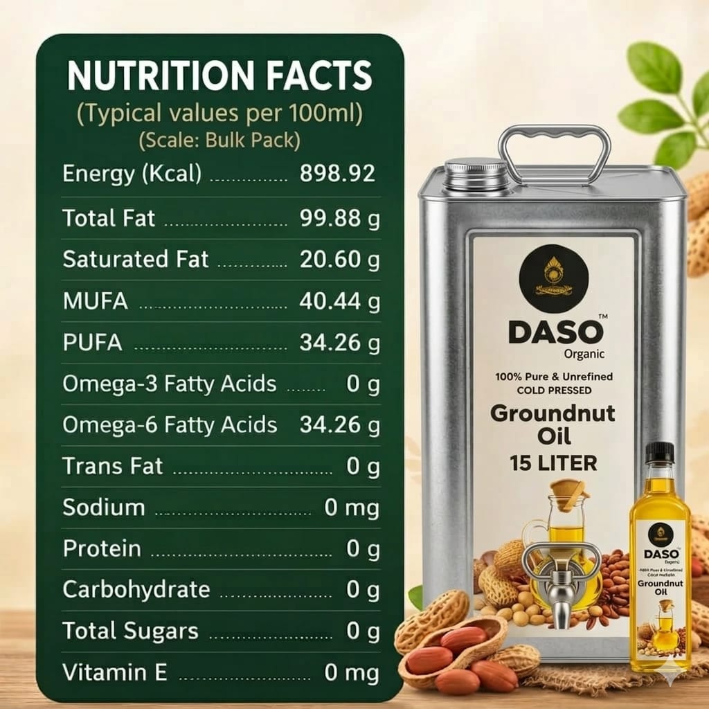 Unrefined  Kachchi Ghani Groundnut Oil (15L)