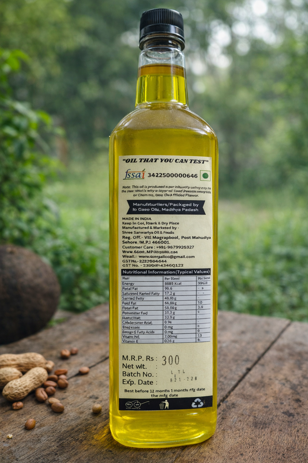 Unrefined  Kachchi Ghani Groundnut Oil (15L)